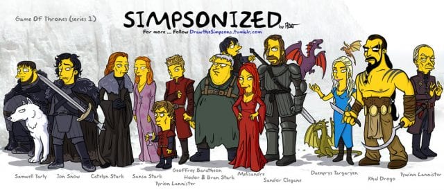 Die Charaktere von „Game Of Thrones“ simpsonized