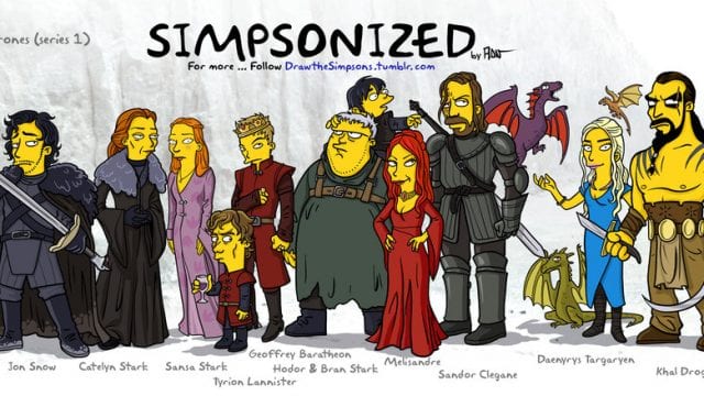 Die Charaktere von „Game Of Thrones“ simpsonized