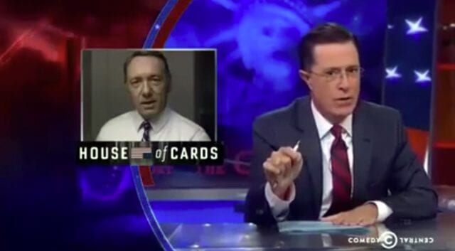 Frank Underwood Meets Stephen Colbert