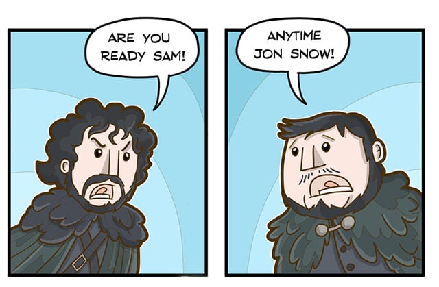 Jon Snow + Sam = Peter Jackson!