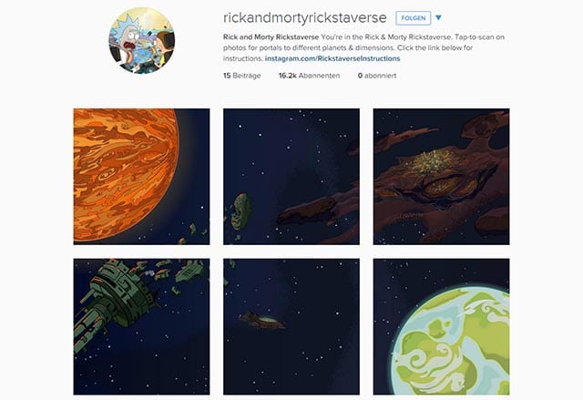 Rick and Morty Instagram-Kampagne