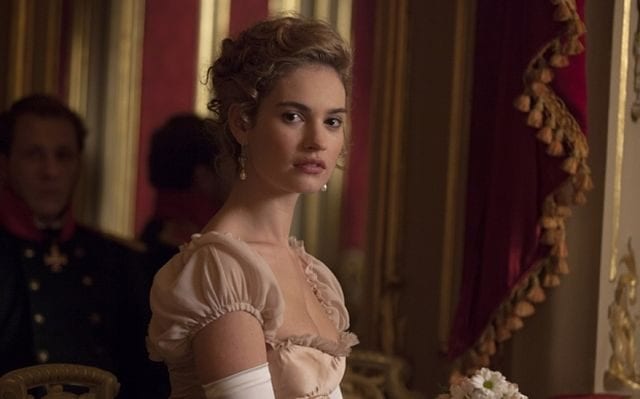 Lily James as Natasha Rostova in BBC one’s adaptation of War and Peace