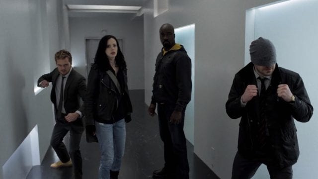 Marvel’s The Defenders Group Fighting
