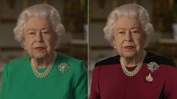 Witzige Bildbearbeitungen zur Ansprache der Queen