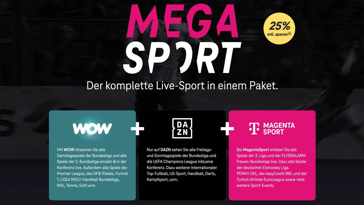 Spartipp für Sport-Fans: DAZN, Sky und Magenta Sport komplett für 39 Euro