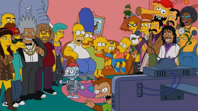 Simpsons: Intro zur 750. Folge mit 750 Charakteren im Hintergrund